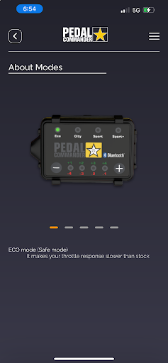 An explanation of each Pedal Commander mode