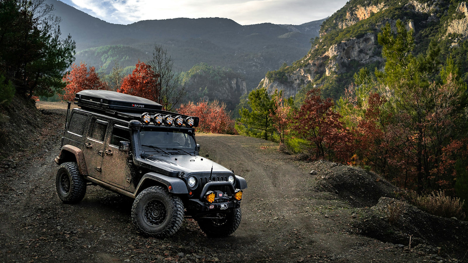 a rugged jeep on an off-road trail